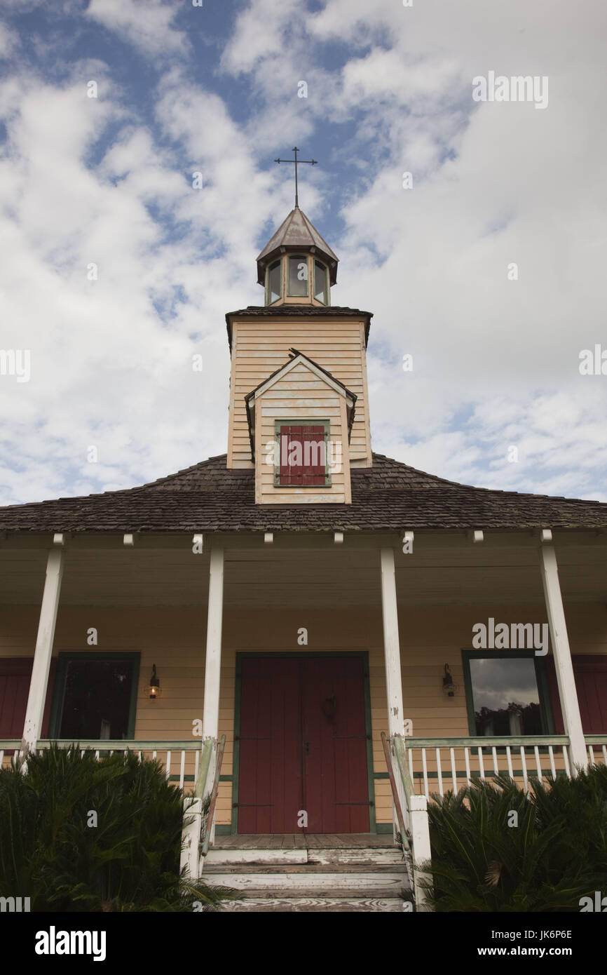 USA, Louisiane, pays Cajun, Lafayette, Vermillonville Créole Cajun Patrimoine et traditions populaires du parc, La Chapelle des église Attakapas, extérieur Banque D'Images