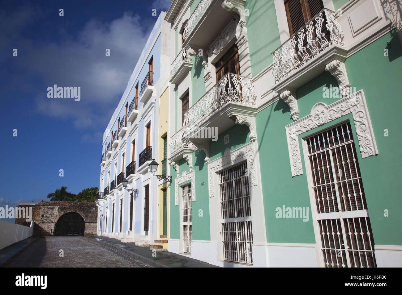 Puerto Rico, San Juan, San Juan, bâtiment détail sur la rue Tetuan Banque D'Images