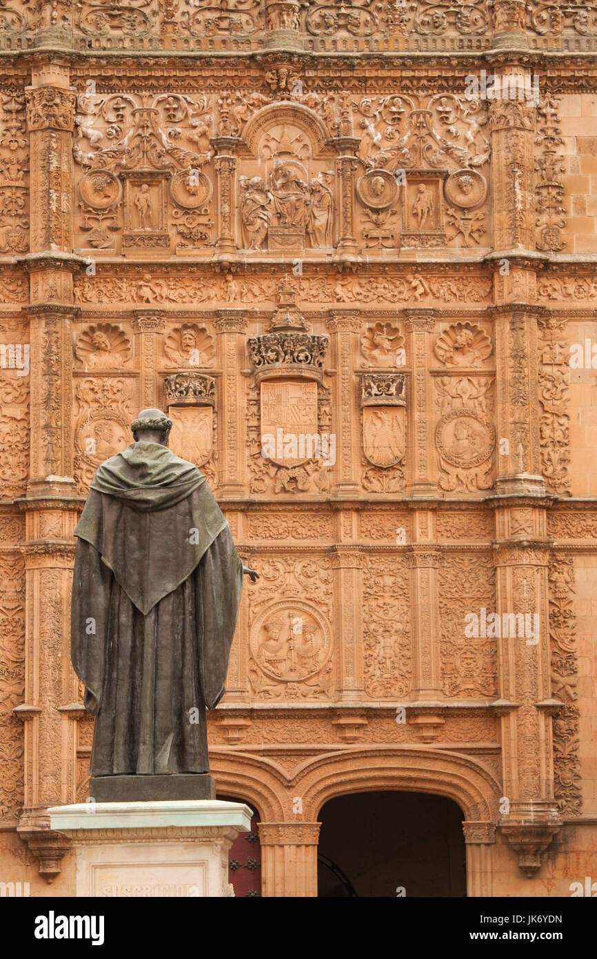 L'Espagne, Castilla y Leon Région, Province de Salamanque, Salamanque, l'Université de Salamanque, façade construite en 1534 Banque D'Images