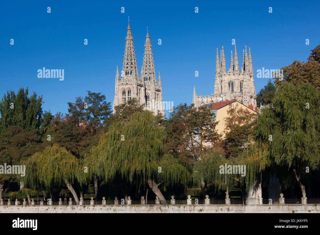 L'Espagne, Castilla y Leon Région, Province de Burgos, Burgos, la cathédrale de Burgos, matin Banque D'Images