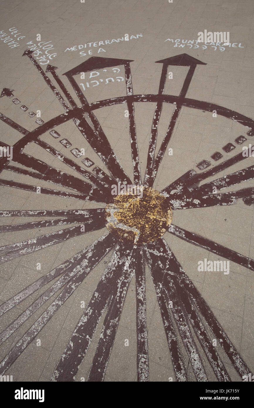 Israël, Côte Nord, Daliyat al-Karmel, Monastère des Carmélites de Saint Elie, rose des vents au-dessus de la vallée de Jezreel, NR Banque D'Images