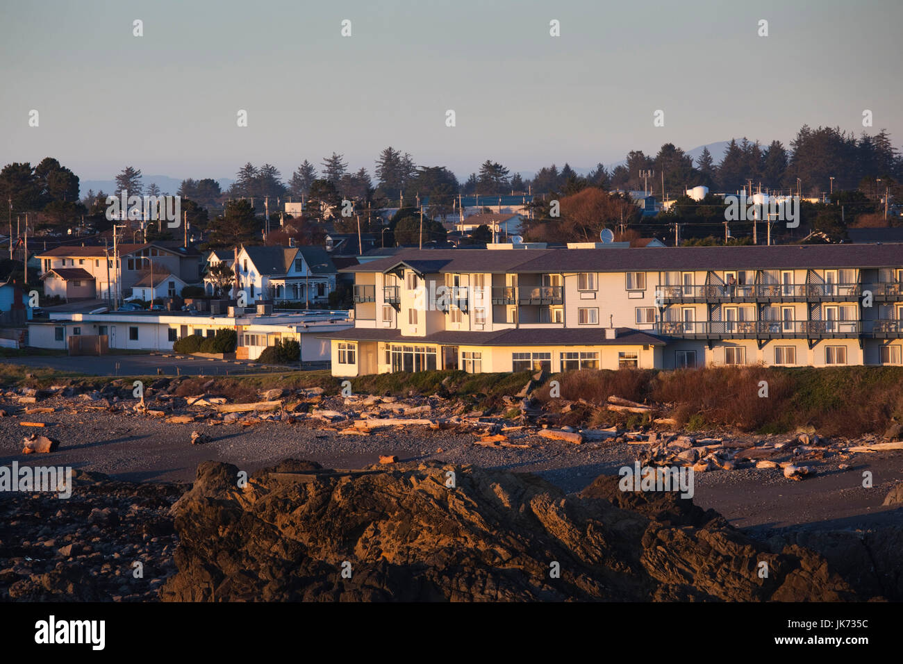 États-unis, Californie, Californie du Nord, Côte Nord, Crescent City, hôtel côtier Banque D'Images