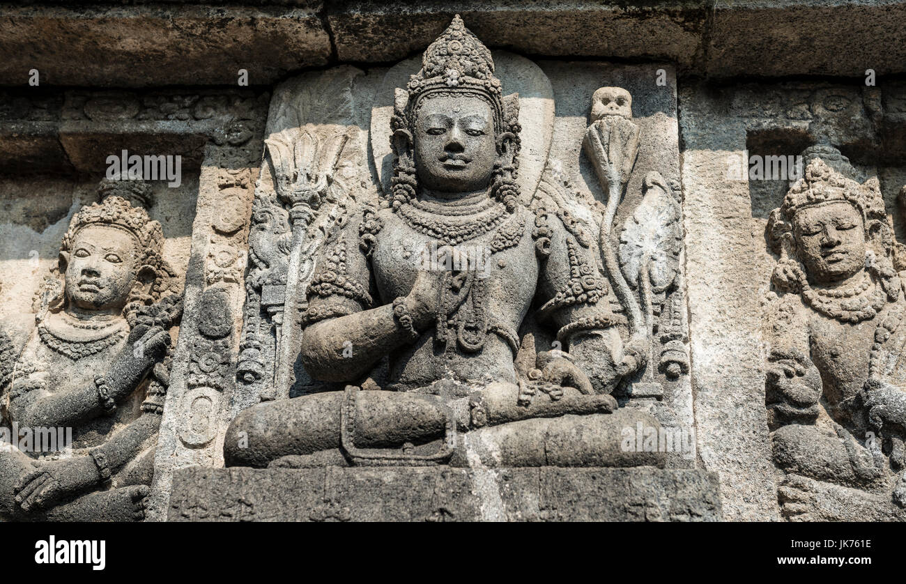 Réparation le Temple de Prambanan, Prambanan Kecamatan, Khétt Siĕm Réab, Java Tengah, Java, Indonésie Banque D'Images