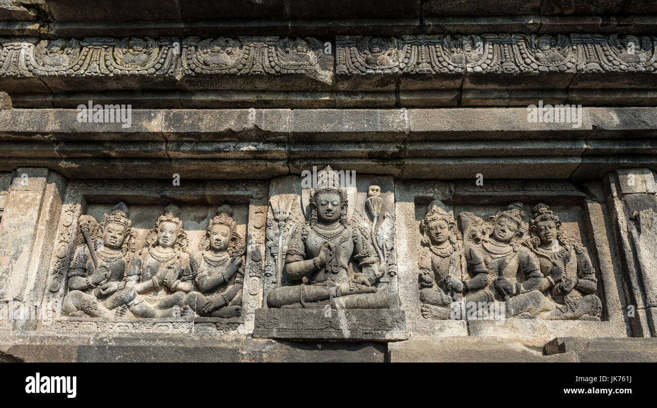 Réparation le Temple de Prambanan, Prambanan Kecamatan, Khétt Siĕm Réab, Java Tengah, Java, Indonésie Banque D'Images