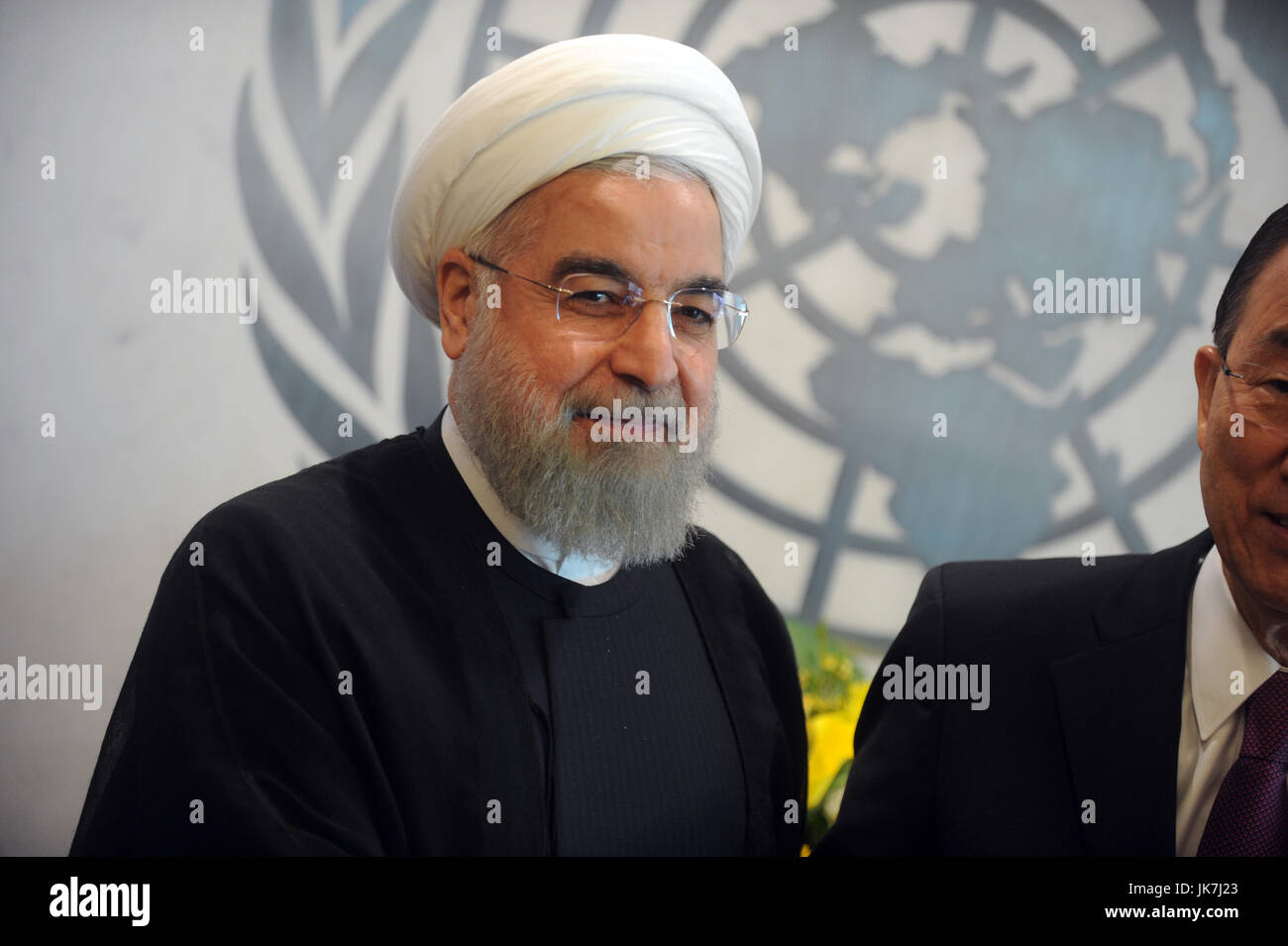 Du Président iranien Hassan Rohani visite le l'Organisation des Nations Unies le 26 septembre 2015 à New York. Crédit : Dennis Van Tine/MediaPunch Banque D'Images