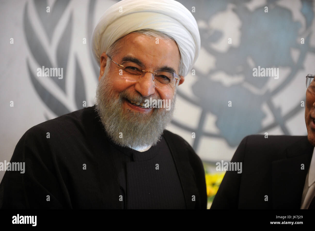 Du Président iranien Hassan Rohani visite le l'Organisation des Nations Unies le 26 septembre 2015 à New York. Crédit : Dennis Van Tine/MediaPunch Banque D'Images