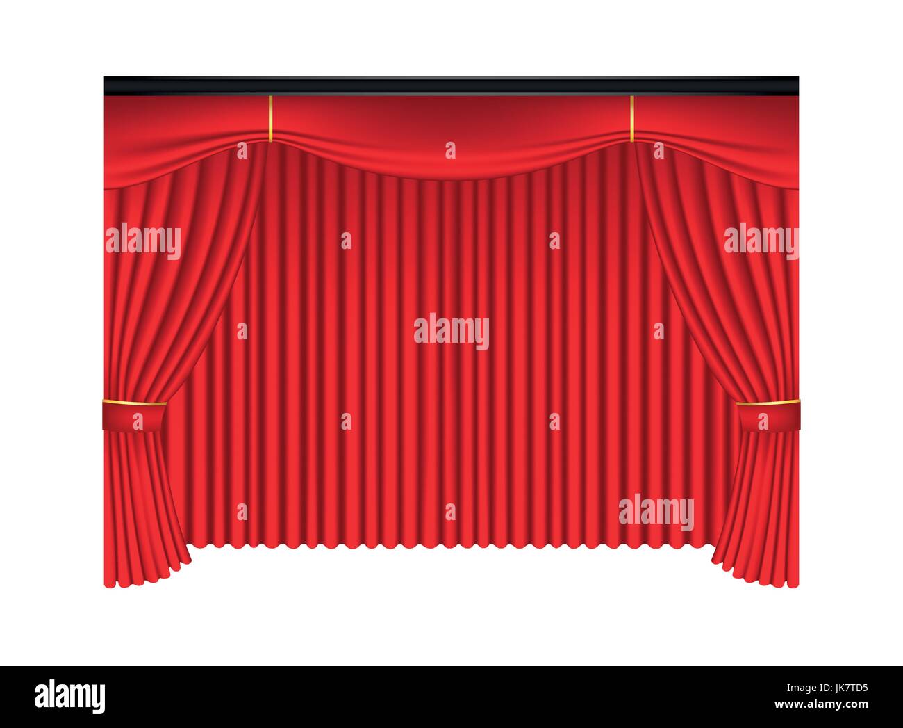 Rideaux et draperies de luxe rouge sur fond blanc, vector illustration réaliste Illustration de Vecteur