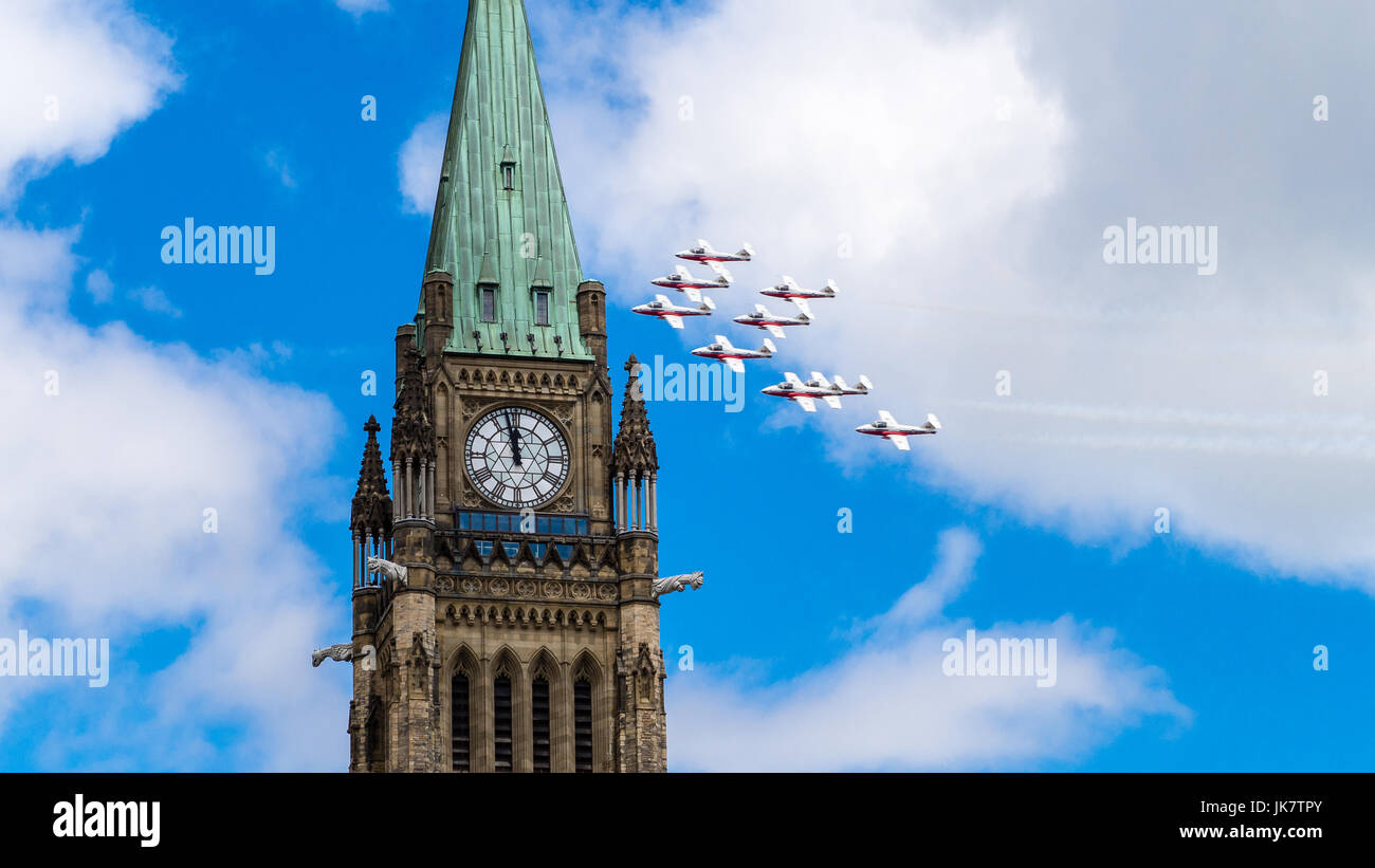 Des SNOWBIRDS DES FORCES CANADIENNES Banque D'Images