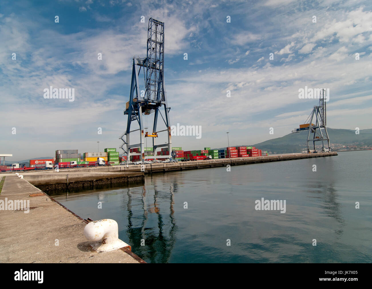 - Container Port dock, Villagarcia de Arosa, Pontevedra province, région de Galice, Espagne, Europe Banque D'Images