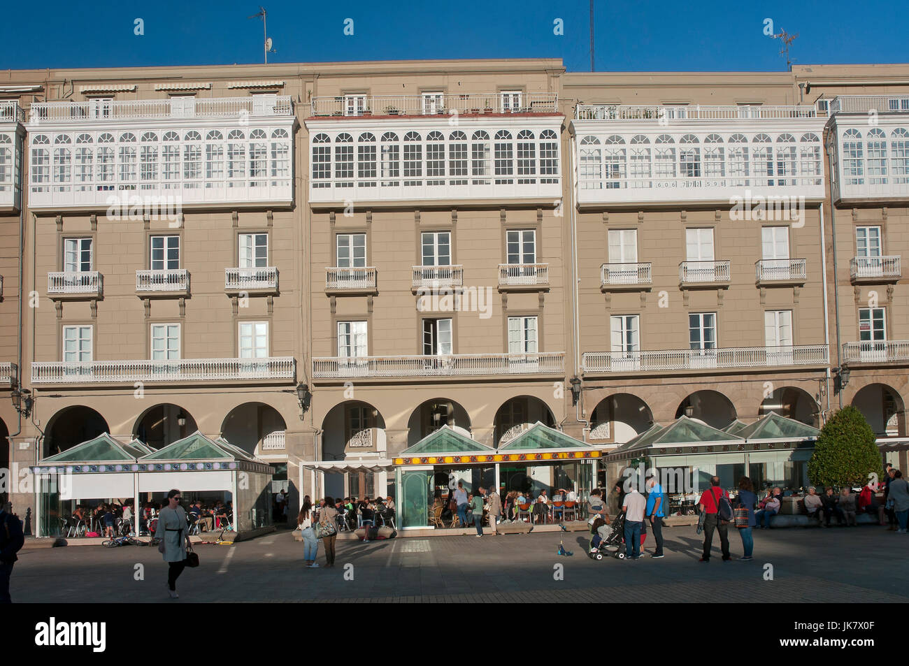 Maria Pita square, La Corogne, une région de Galice, Espagne, Europe Banque D'Images