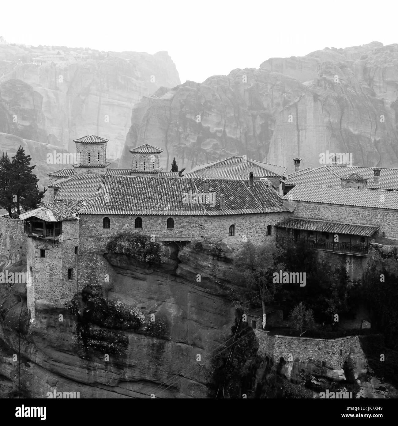 Avis de Varlaam couvent, dans les montagnes de la Grèce, Météores Banque D'Images