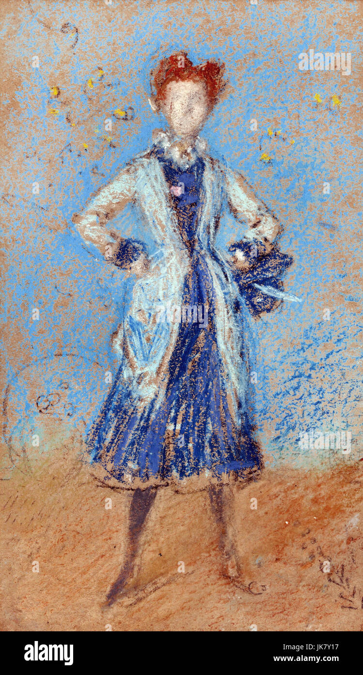 James Abbott McNeill Whistler, La Blue Girl 1873-1876 Dessin. Freer Gallery of Art, Washington, D.C., USA. Banque D'Images