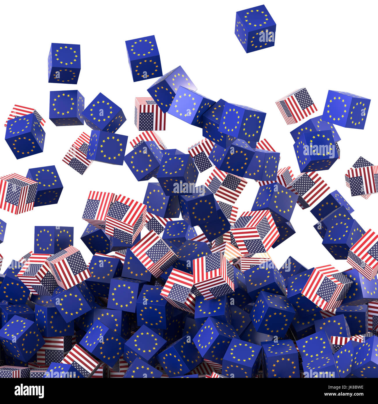 États-unis et l'Europe relations économiques et politiques, le rendu 3D d'origine Banque D'Images