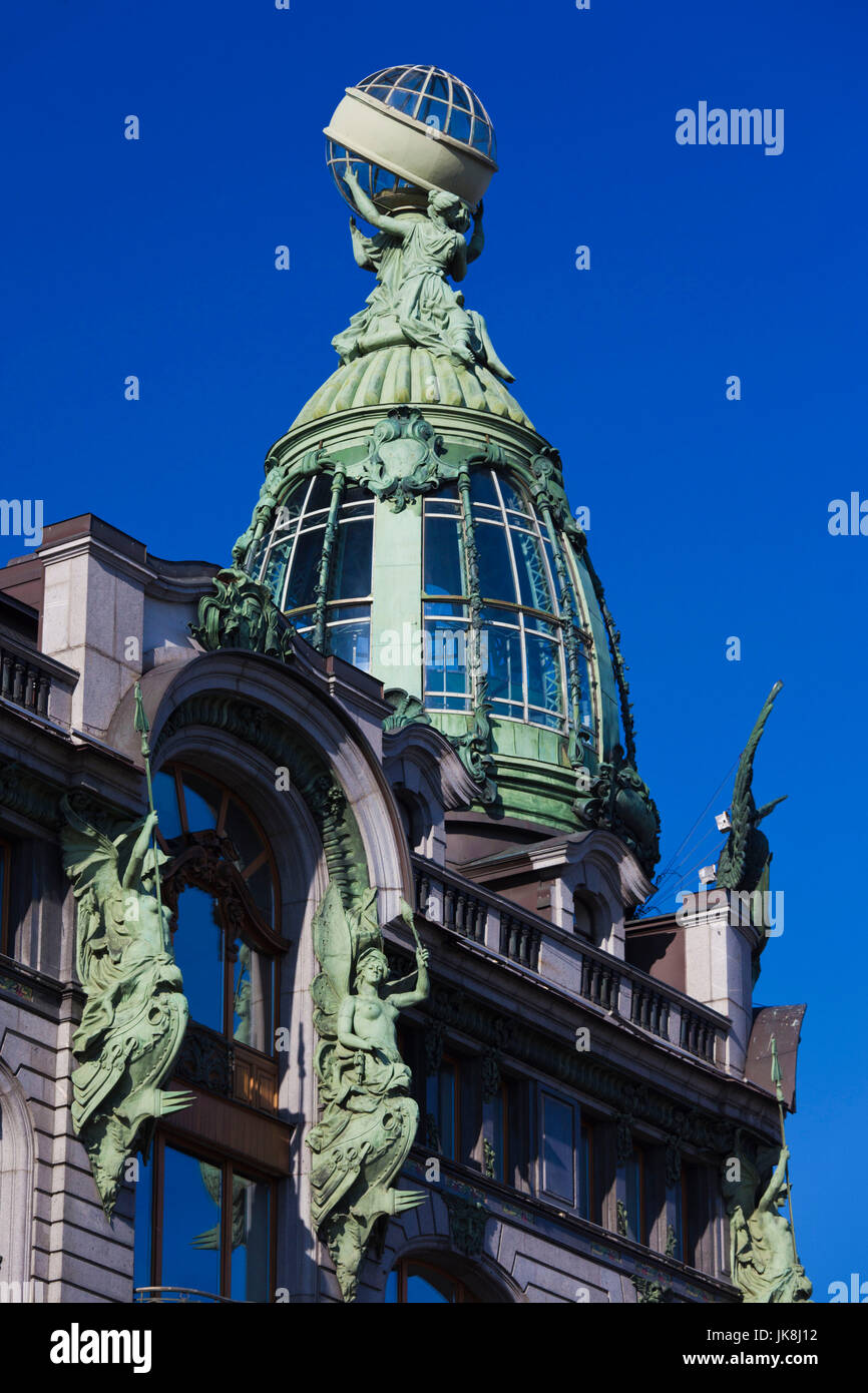 La Russie, Saint-Pétersbourg, Centre, Singer Building détail Banque D'Images