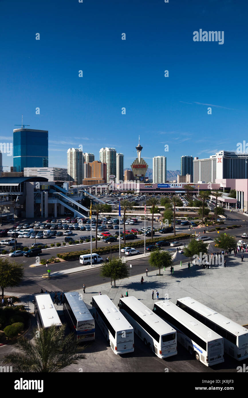 USA, Nevada, Las Vegas, Las Vegas Convention Center area et de monorail Banque D'Images