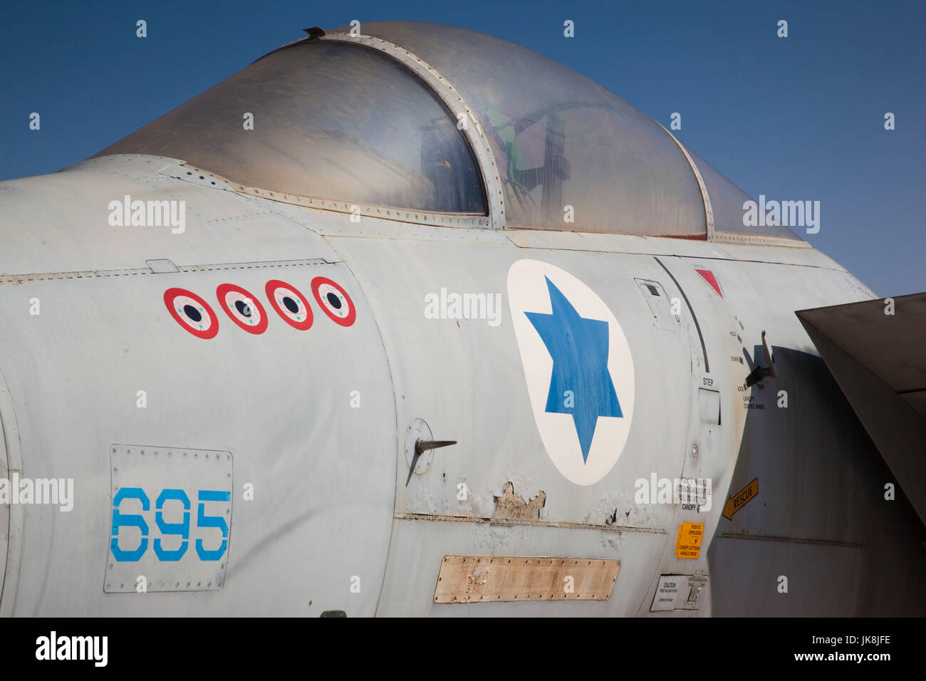 Israël, le Néguev, être-er Sheva, de l'air israélienne, Musée israélien Hatzerim Air Force Base, US-construit F-15 Eagle fighter Banque D'Images