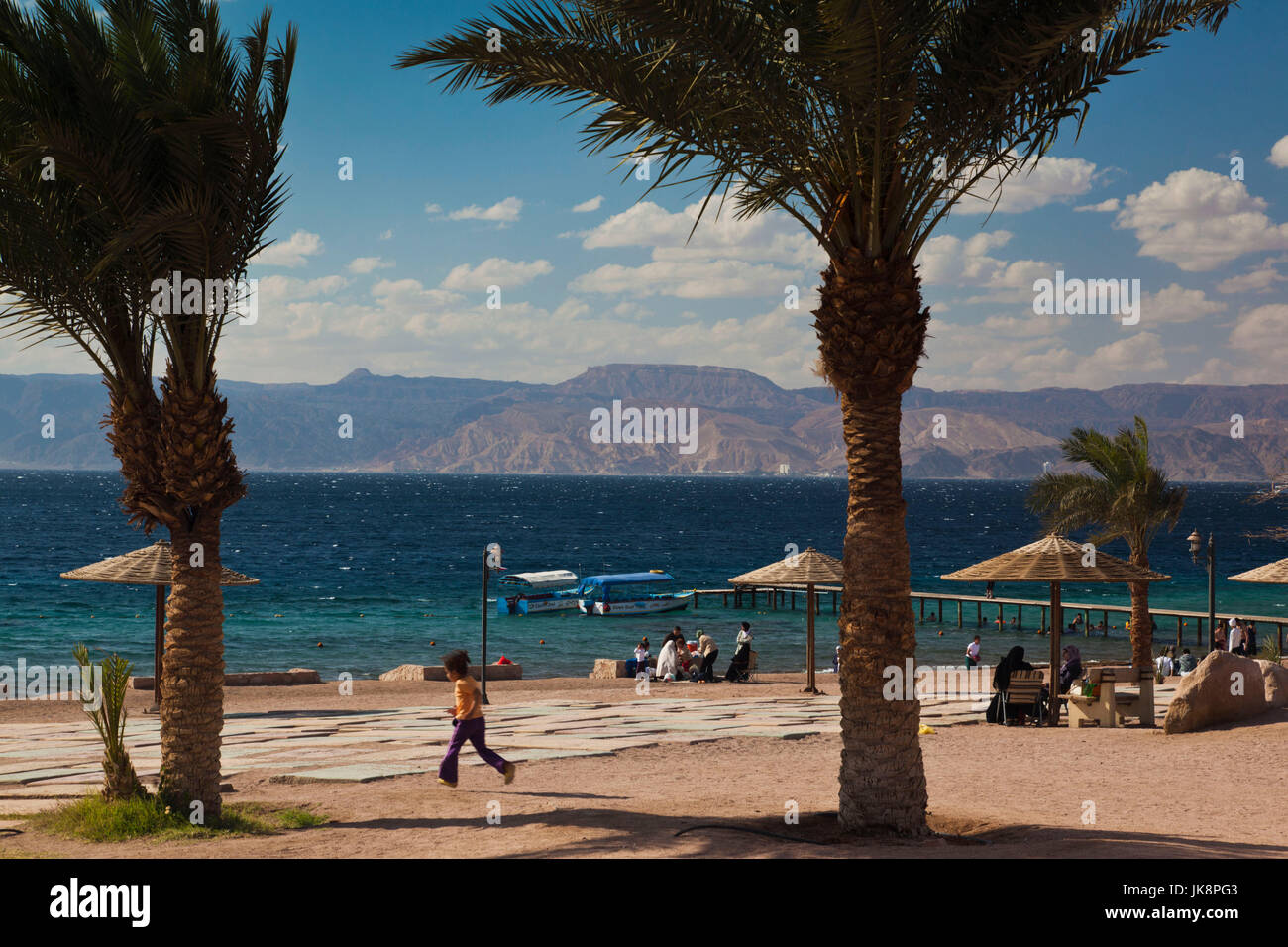 La Jordanie, Aqaba, le Roi Abdallah Reef Zone Touristique, plage de la mer Rouge, NR Banque D'Images