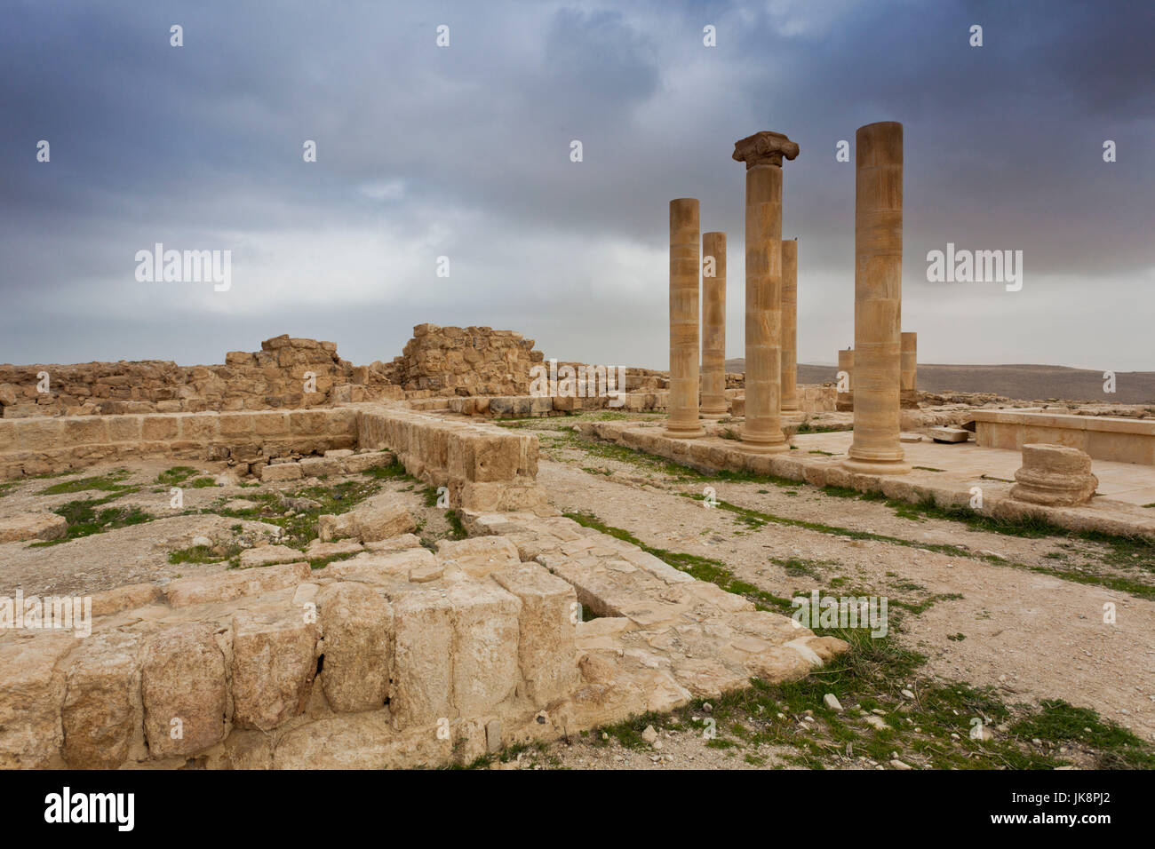 La Jordanie, la Mer Morte, Mukawir-Machaerus, ruines du château d'Hérode le Grand et de l'emplacement où Salomé danse pour la tête de Jean le Baptiste Banque D'Images