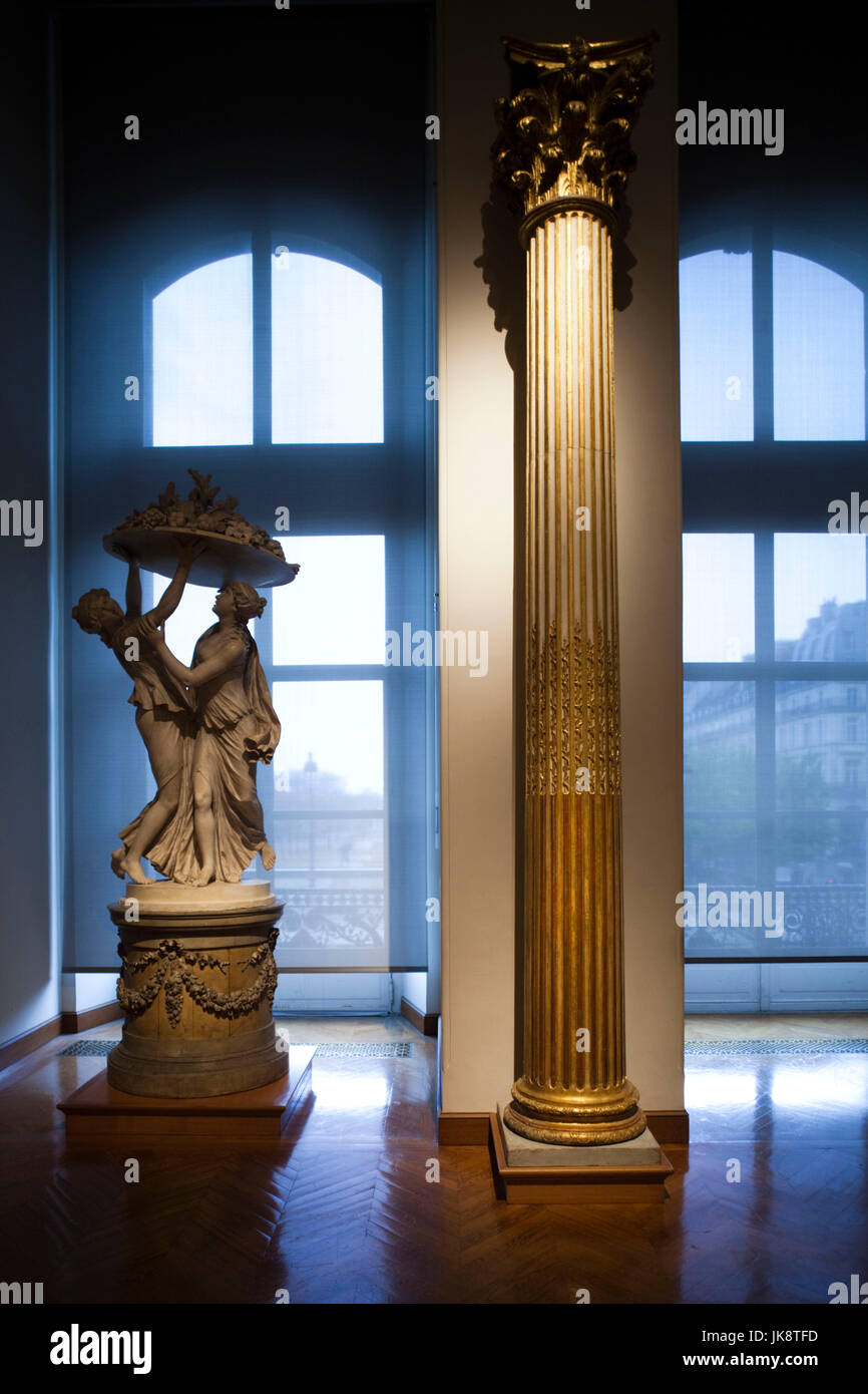 France, Paris, Musée des Arts Décoratifs, détail de la galerie de bois Banque D'Images