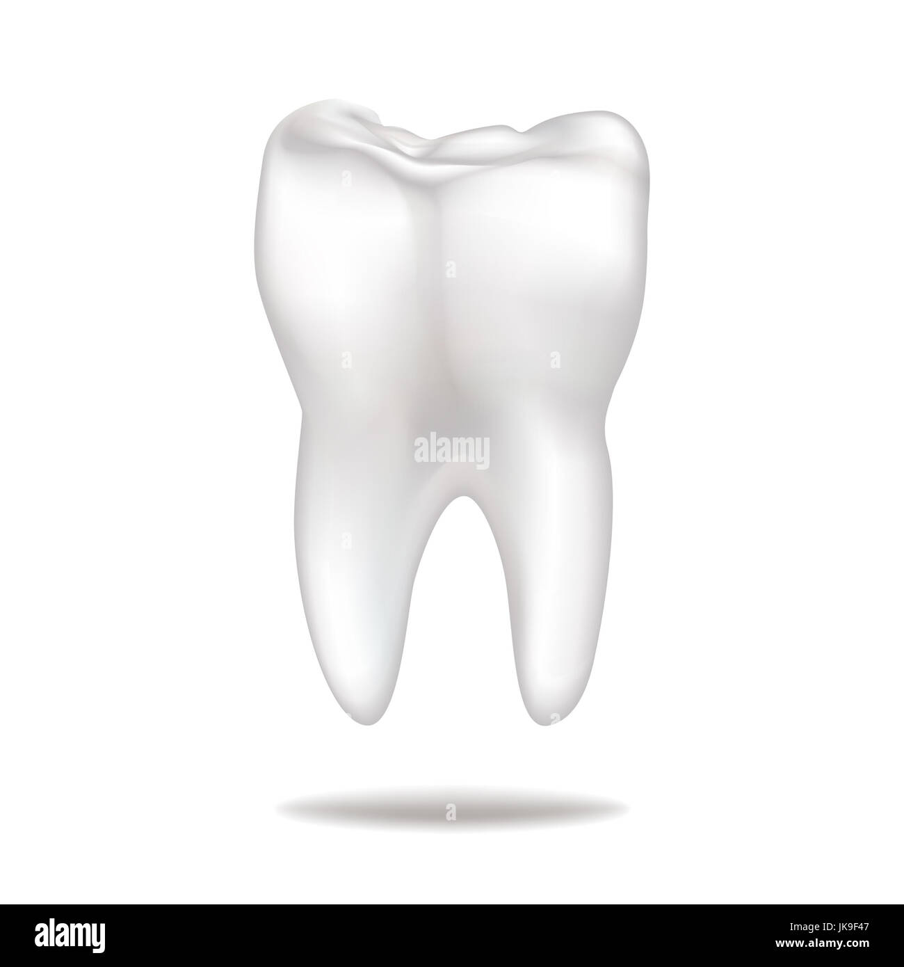 Isolé de la dent. Les dents blanches signe. Illustration médicale dentaire. Banque D'Images