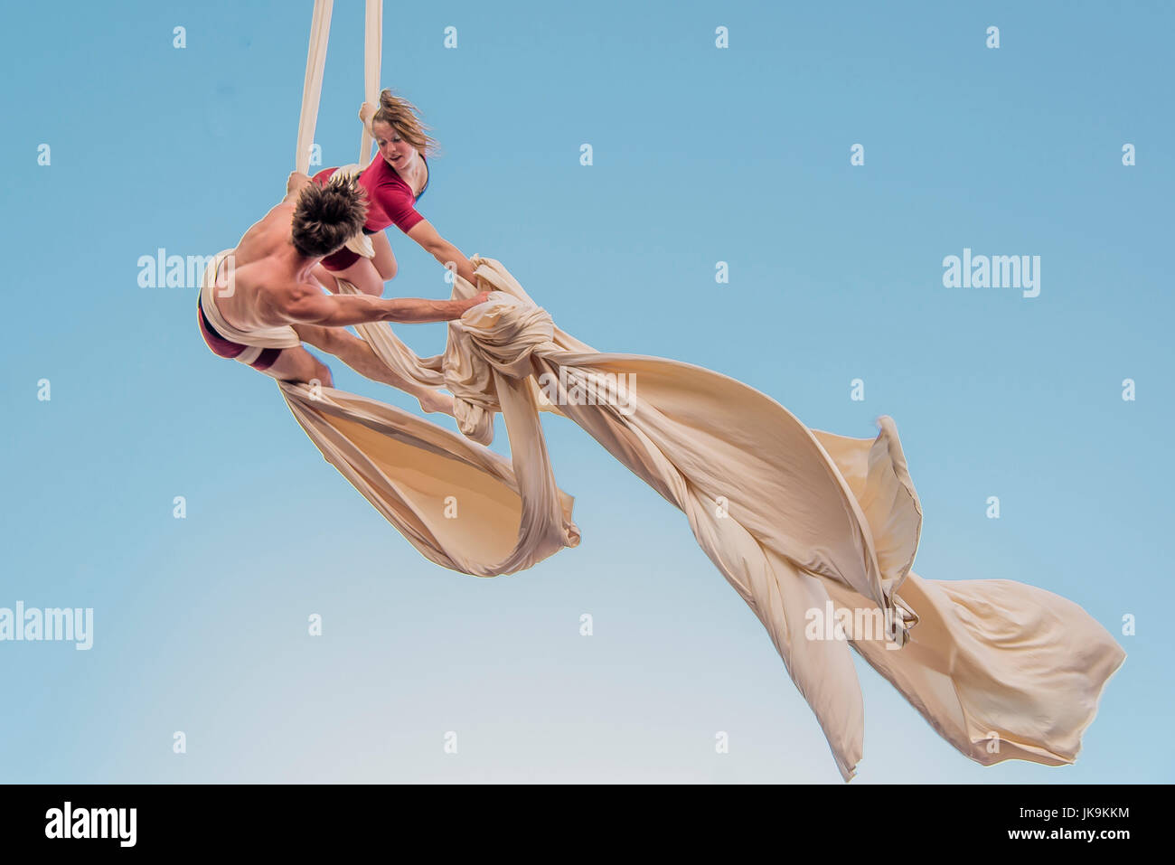 L'acrobatie dans un spectacle de cirque à Montréal Canada Banque D'Images