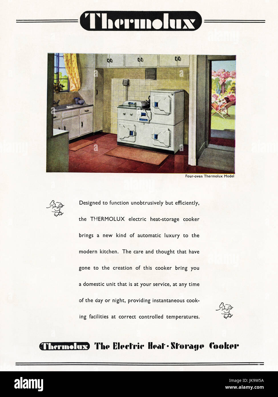 1950 old vintage original publicité Publicité Thermolux-Chauffage  électrique cuisine équipée de stockage dans le magazine vers 1950 Photo  Stock - Alamy