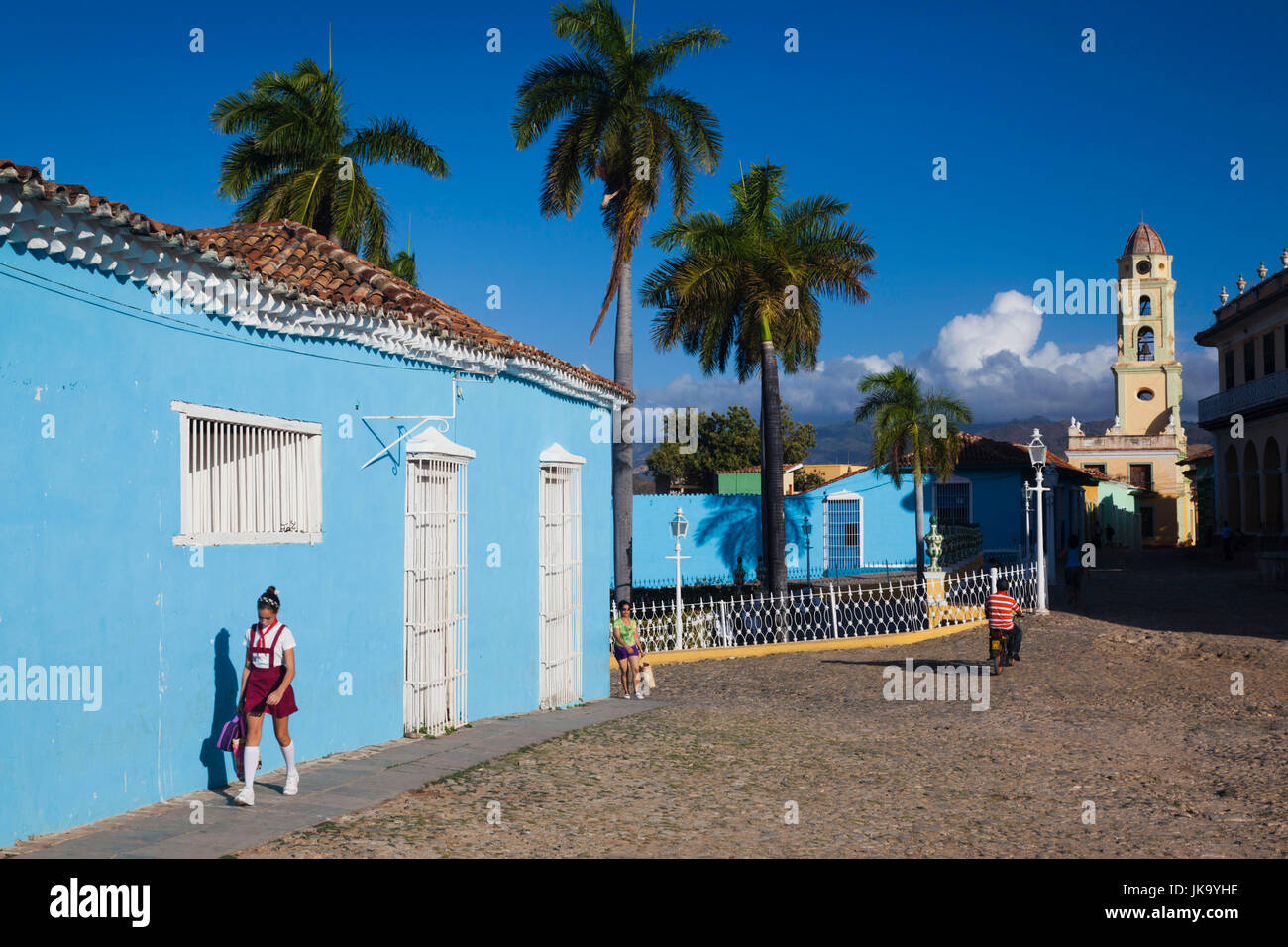 La province de Sancti Spiritus, Cuba, Trinidad, Plaza Mayor, matin Banque D'Images