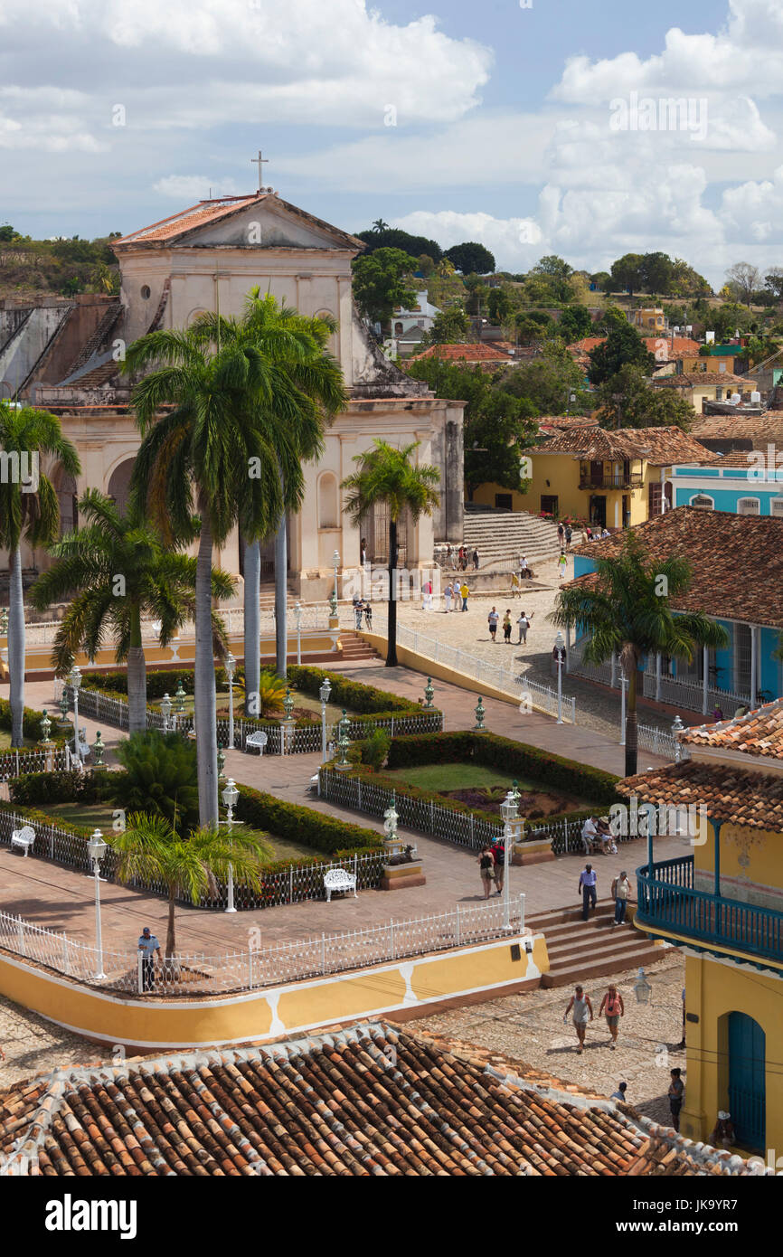 La province de Sancti Spiritus, Cuba, Trinidad, augmentation de la vue sur la Plaza Mayor Banque D'Images