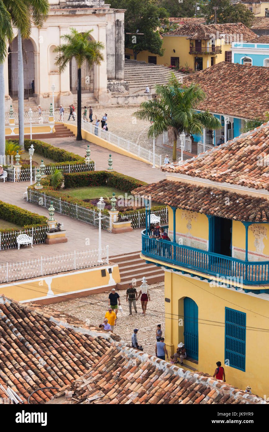 La province de Sancti Spiritus, Cuba, Trinidad, augmentation de la vue sur la Plaza Mayor Banque D'Images