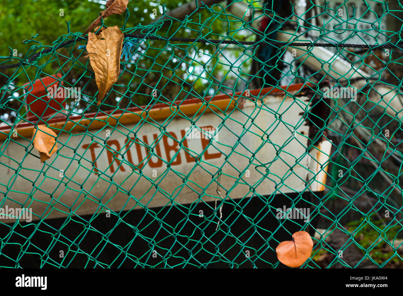 St Vincent et les Grenadines, Bequia, partie inférieure de la baie, le bateau Banque D'Images