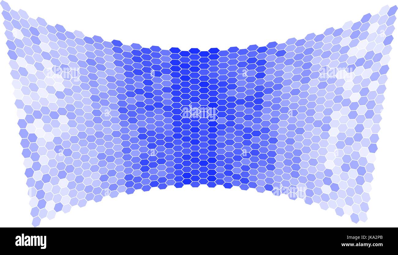 Résumé fond bleu d'hexagones dans la forme d'une surface concave. Illustration de Vecteur