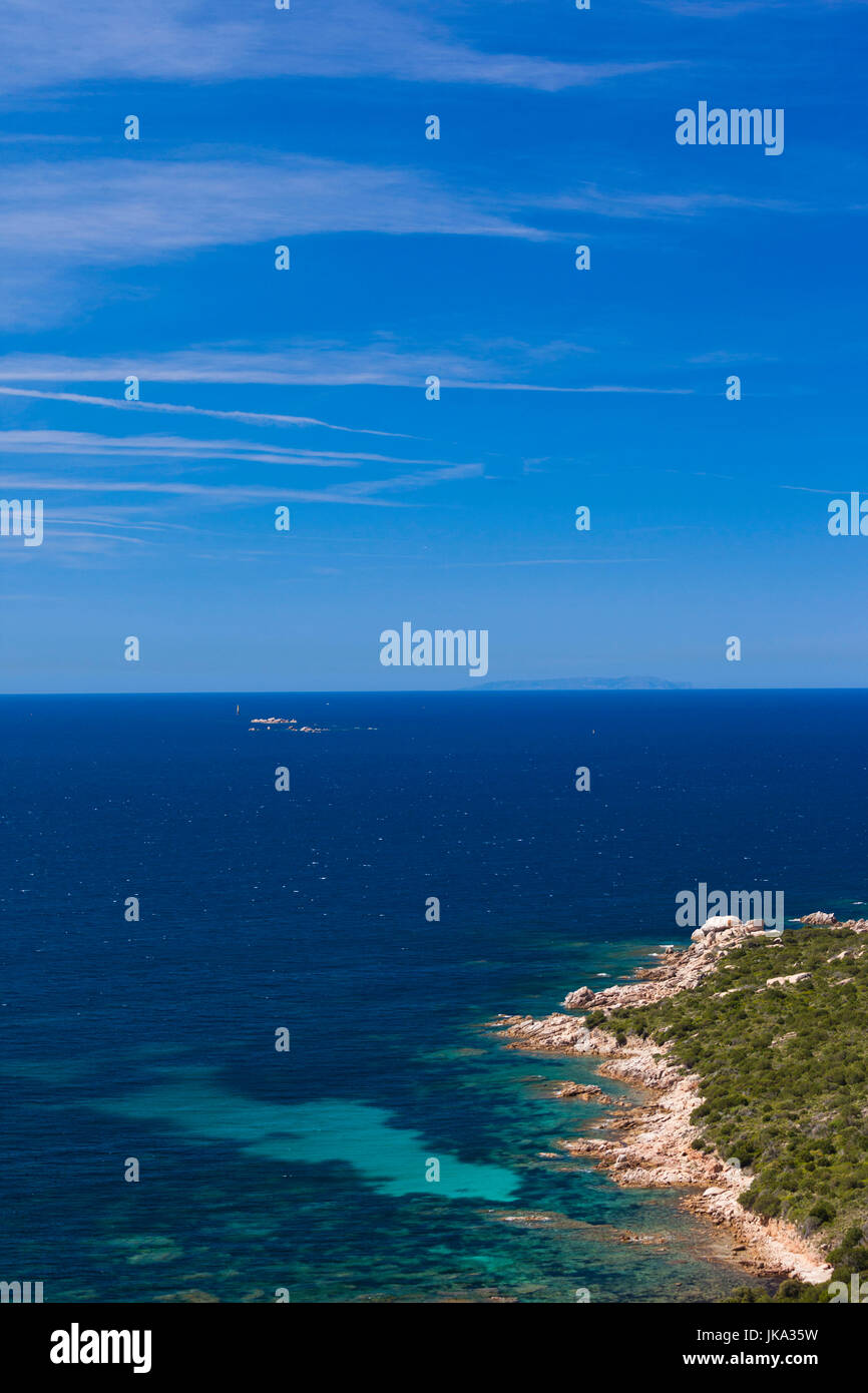 France, Corse, Corse-du-Sud et la région Corse, Côte Sud, Cap de Roccapina, elevated view Banque D'Images