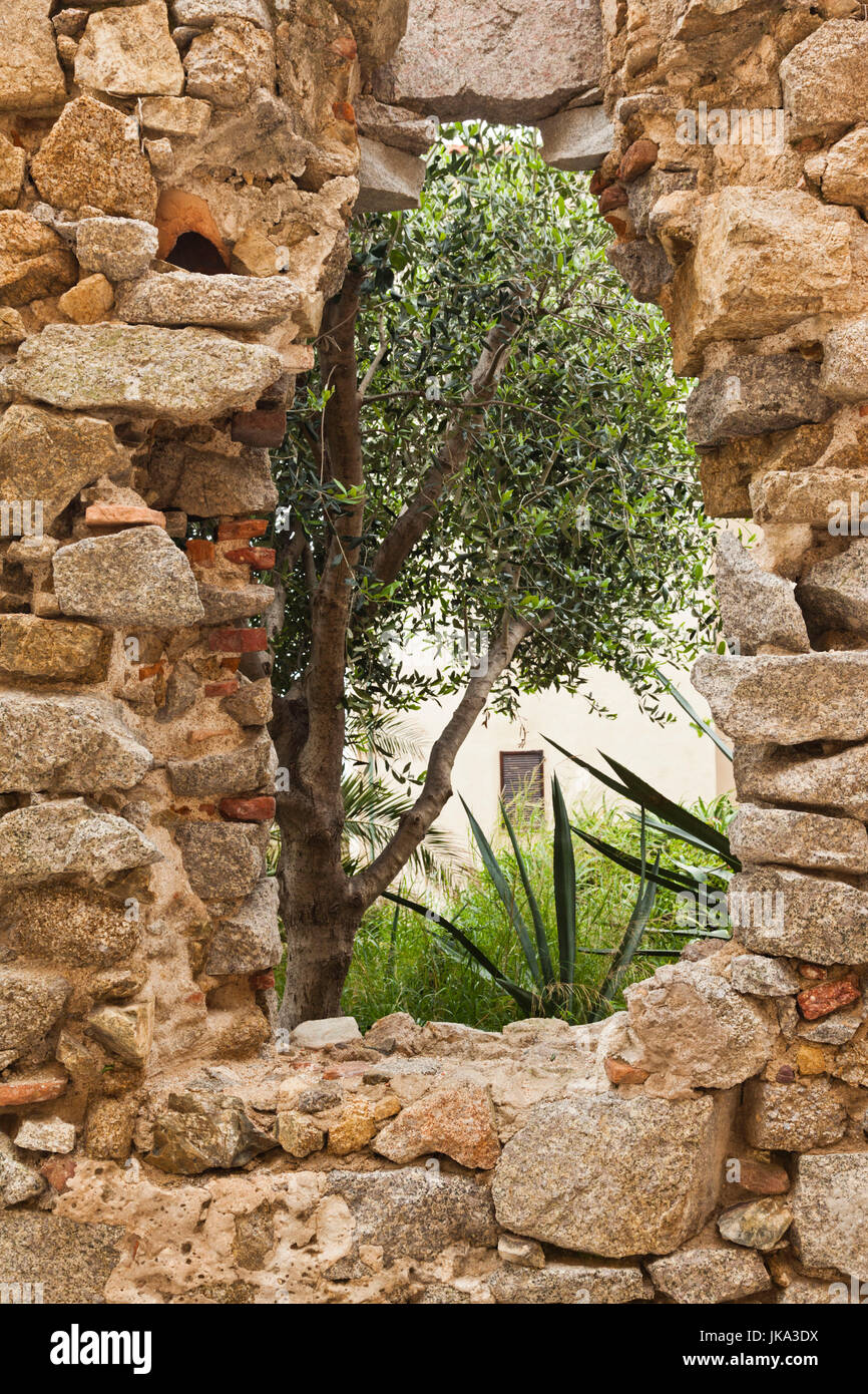 France, Corse, Haute-Corse Ministère, La Balagne, Calvi, La Citadelle, les ruines de la maison-lieu de naissance de Christophe Colomb Banque D'Images