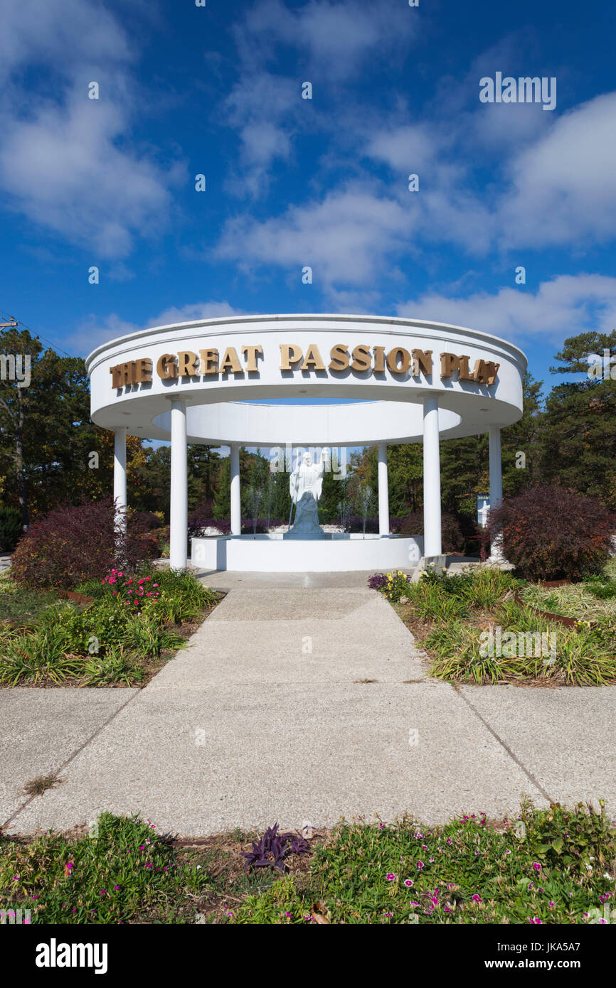 USA, Ohio, Eureka Springs, signe pour la grande Passion Play Banque D'Images