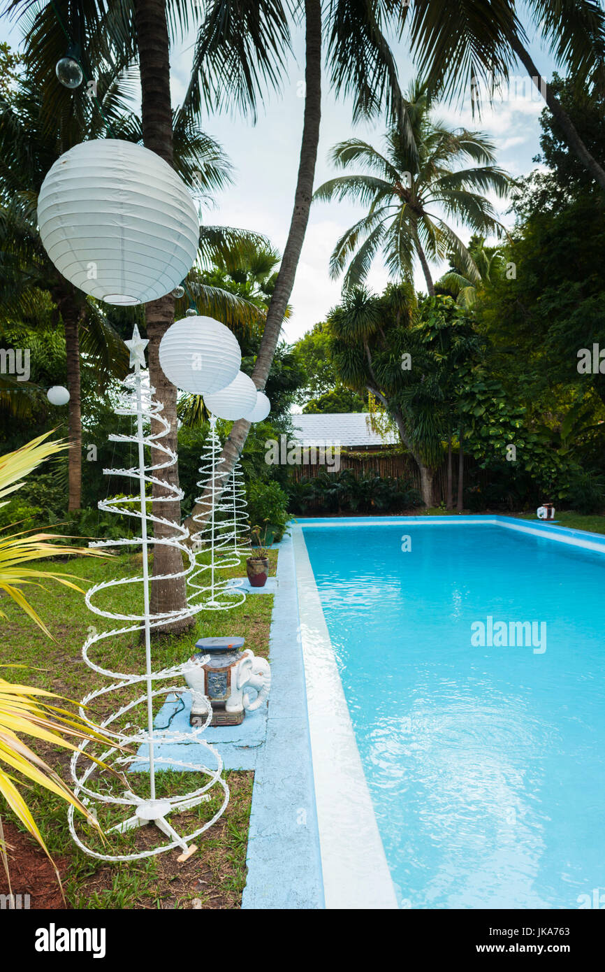 USA, Florida, Florida Keys, Key West, Hemingway House, ancienne résidence du célèbre écrivain américain, piscine Banque D'Images