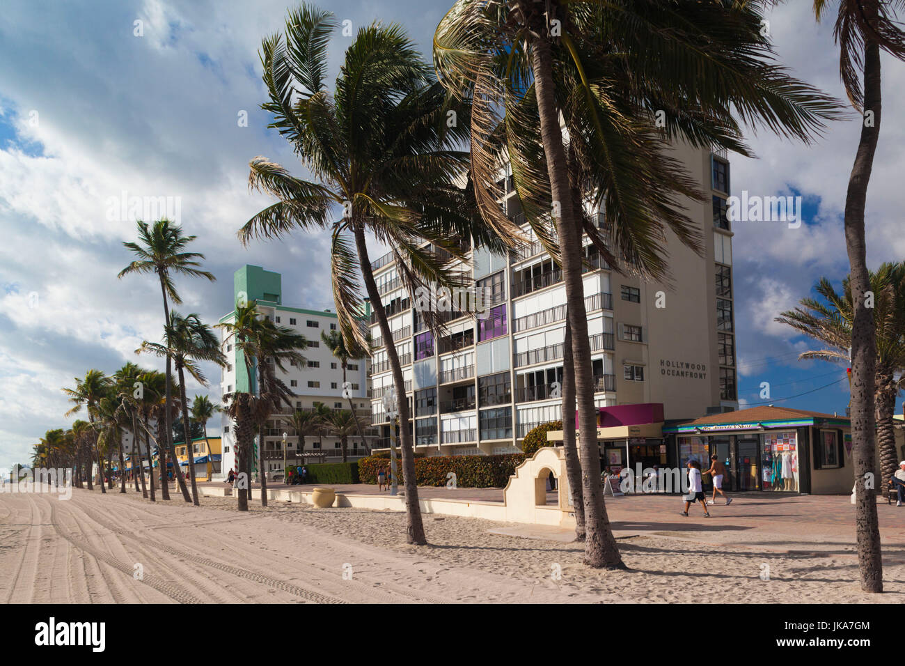 USA, Floride, Hollywood, augmentation de la vue sur la promenade de Hollywood Banque D'Images