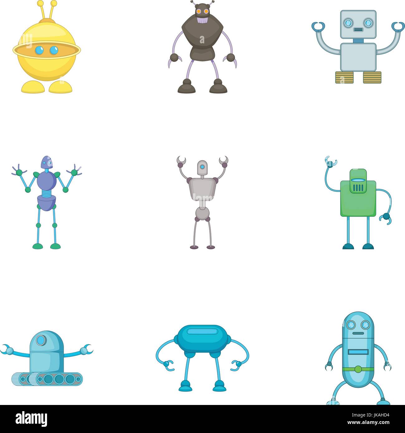 Robot-icons set, cartoon style Illustration de Vecteur