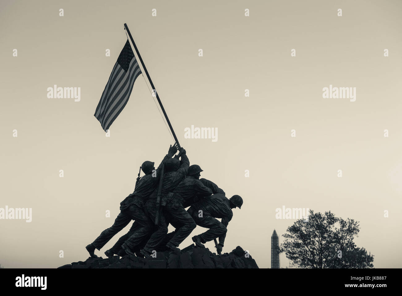 USA, Virginie, Arlington, US Marine et le Mémorial Iwo Jima, Dawn Banque D'Images