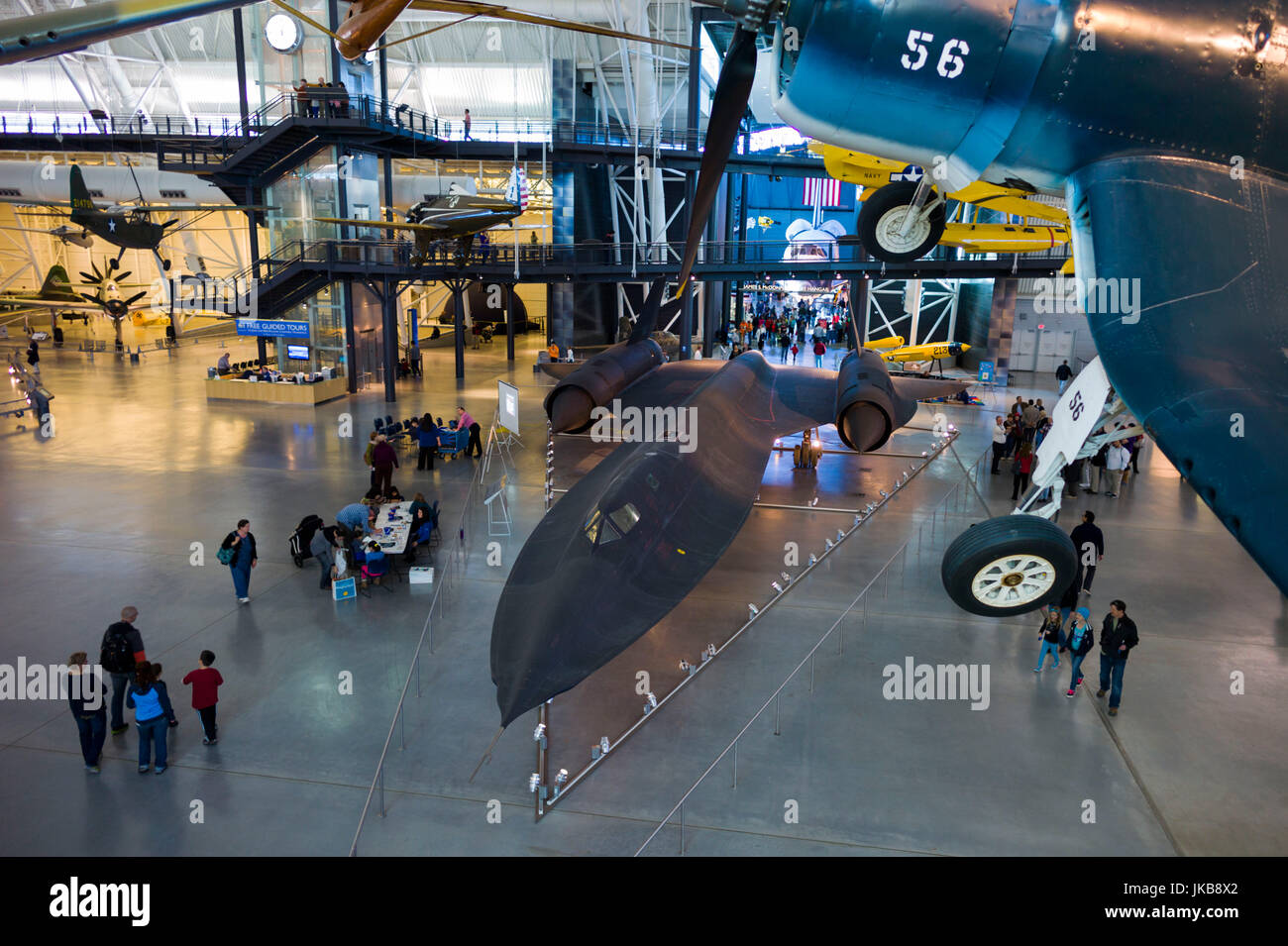 USA, Virginie, Herdon, National Air and Space Museum Steven F. Udvar-Hazy Center, musée de l'air,, SR-71 Blackbird supersonic spyplane Banque D'Images