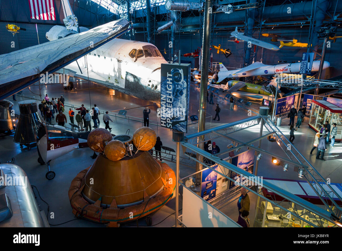 USA, Virginie, Herdon, National Air and Space Museum Steven F. Udvar-Hazy Center, musée de l'air, de nous, de navette spatiale de la NASA Banque D'Images