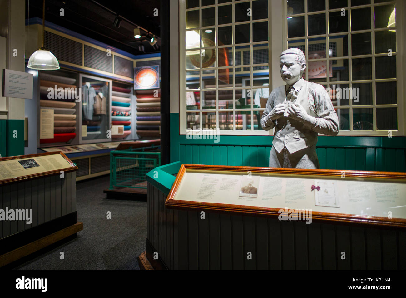 USA, Massachusetts, Lowell, parc national historique de Lowell, Boott Cotton Mills Museum, expositions sur l'histoire de la fabrication de Lowell Banque D'Images