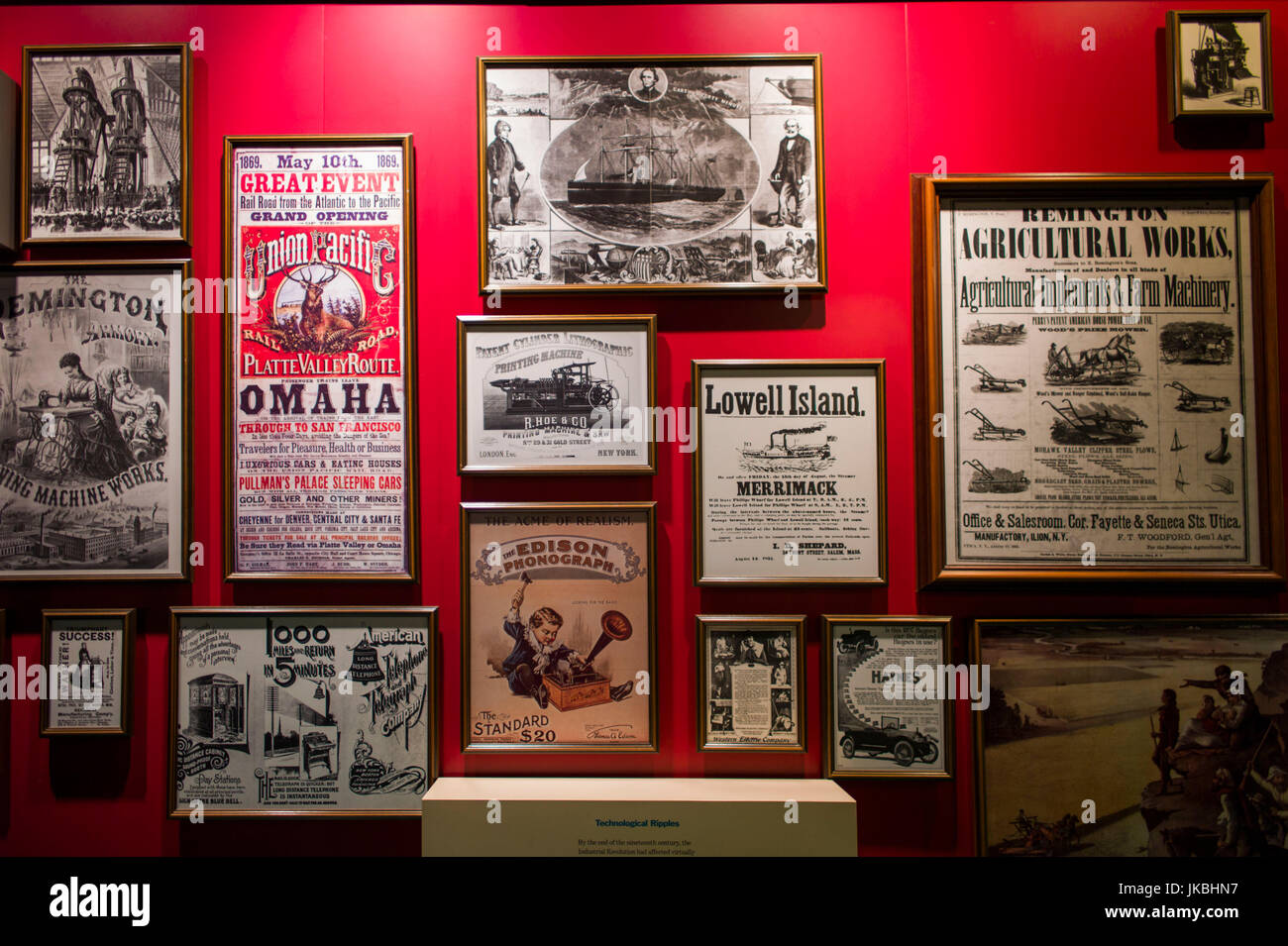 USA, Massachusetts, Lowell, parc national historique de Lowell, Boott Cotton Mills Museum, expositions sur l'histoire de la fabrication de Lowell Banque D'Images