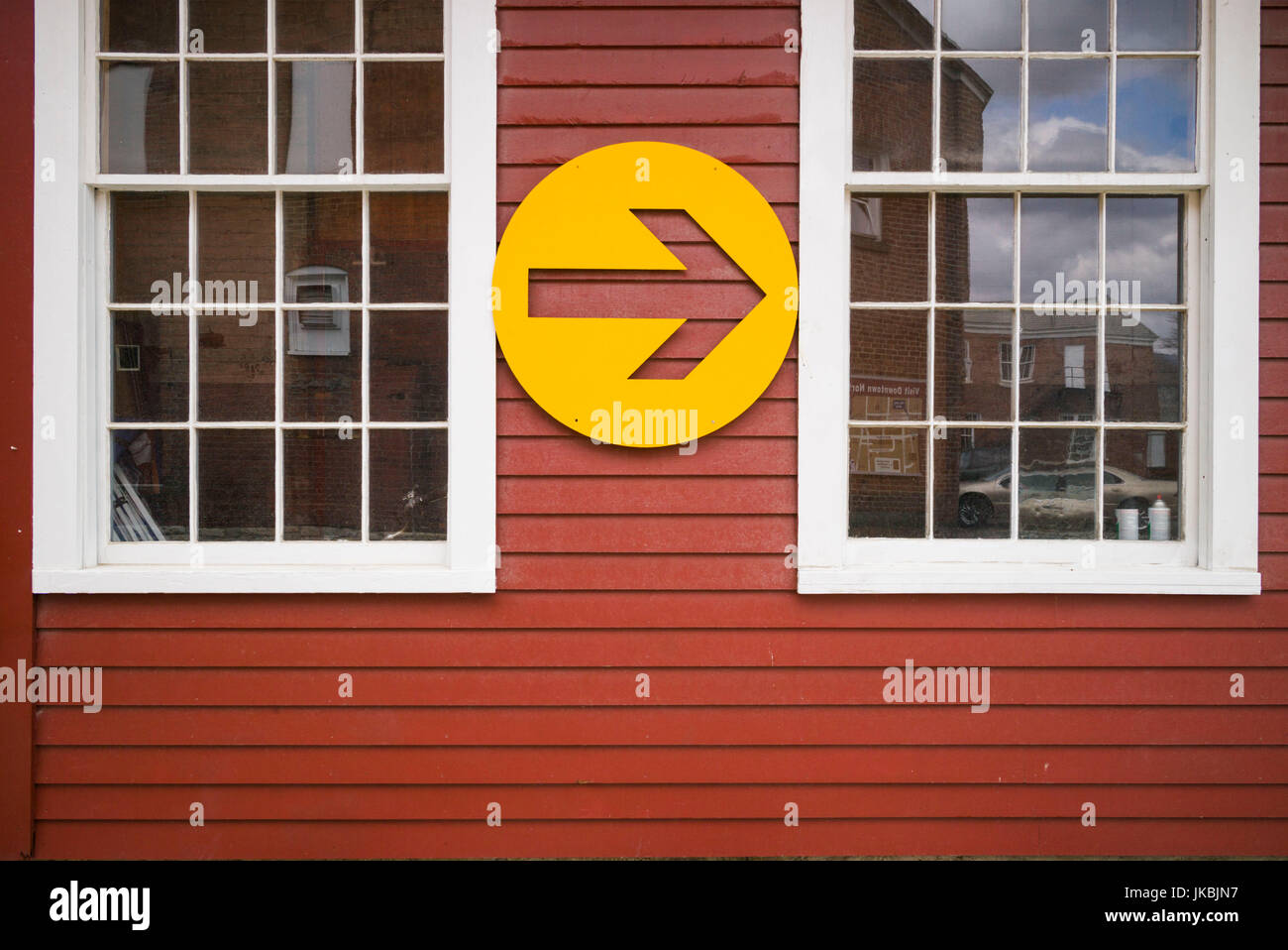 USA, Massachusetts, North Adams, flèche vers la droite Banque D'Images