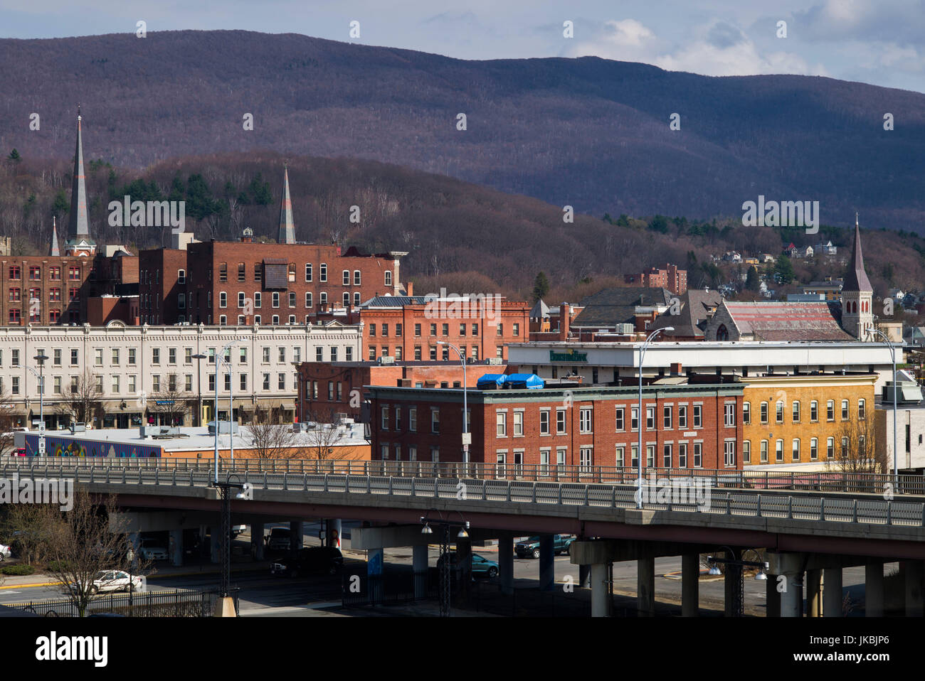 USA, Massachusetts, North Adams, augmentation de la vue sur la ville Banque D'Images