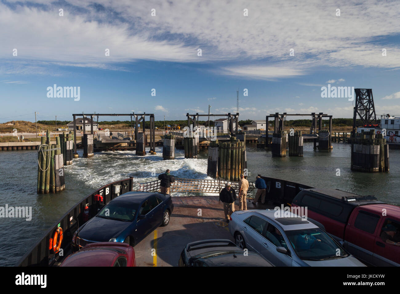 USA, Caroline du Nord, Cape Hatteras National, Saeshore à bord du ferry de Ocracoke Island à Hatteras Island Banque D'Images