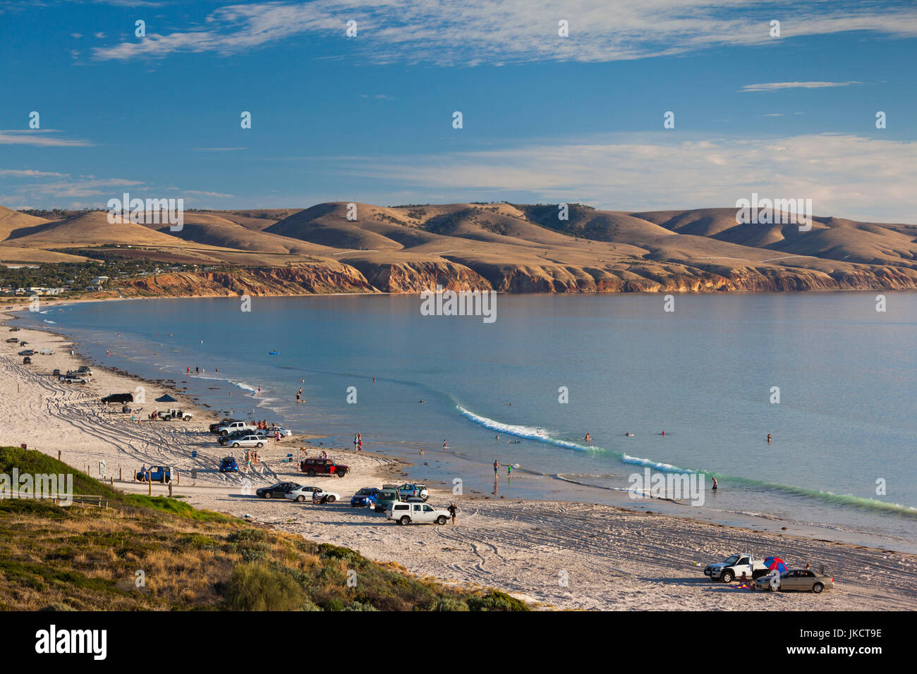 L'Australie, l'Australie du Sud, la péninsule de Fleurieu, Aldinga (Australie-Méridionale) Beach, plage surélevée et cliff view Banque D'Images