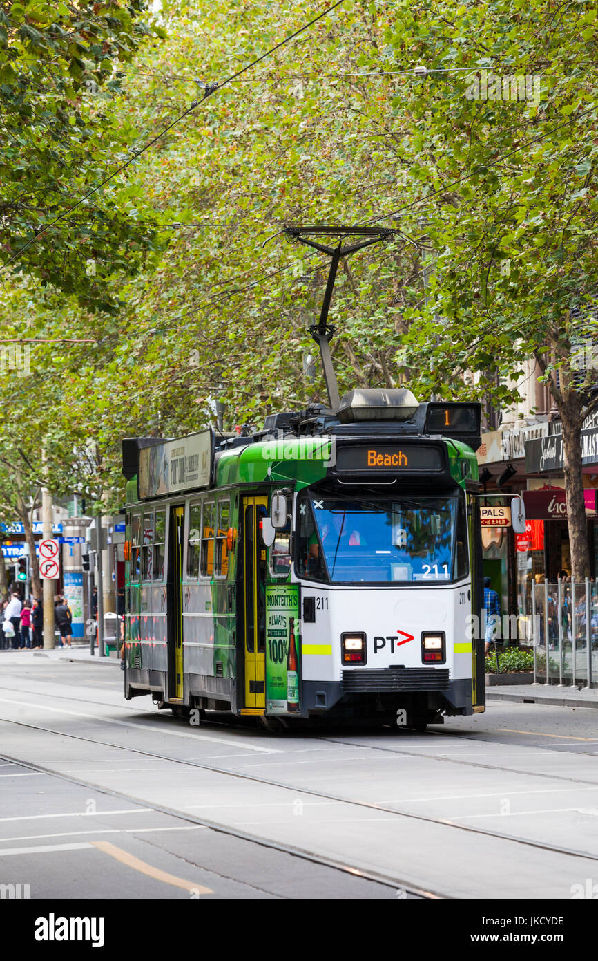 L'Australie, Victoria, Melbourne, VIC, tramway, Swanston Street Banque D'Images