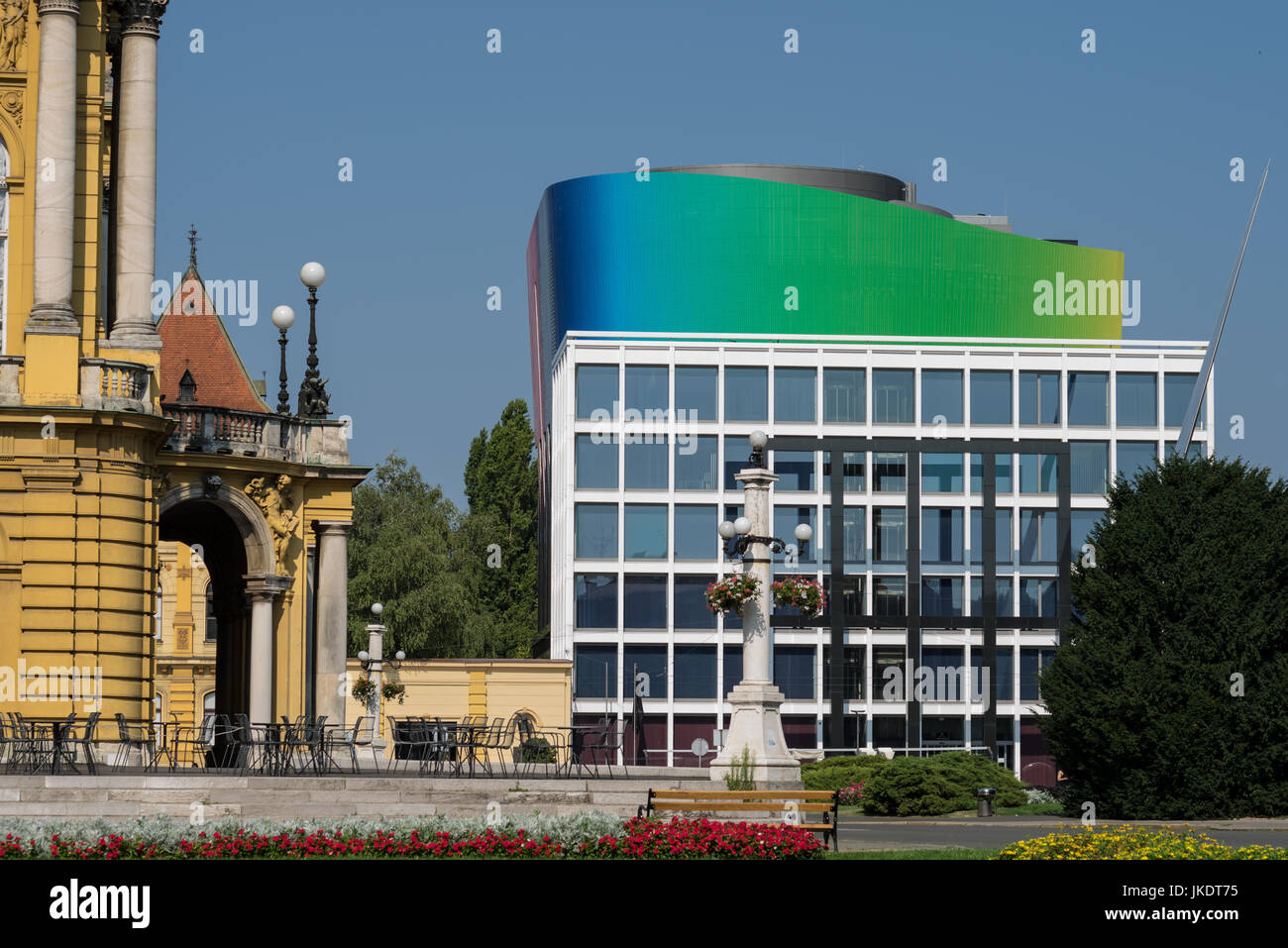 L'académie de musique de Zagreb par teatre national croate (hnk), Zagreb, Croatie, l'Union européenne, l'Europe Banque D'Images