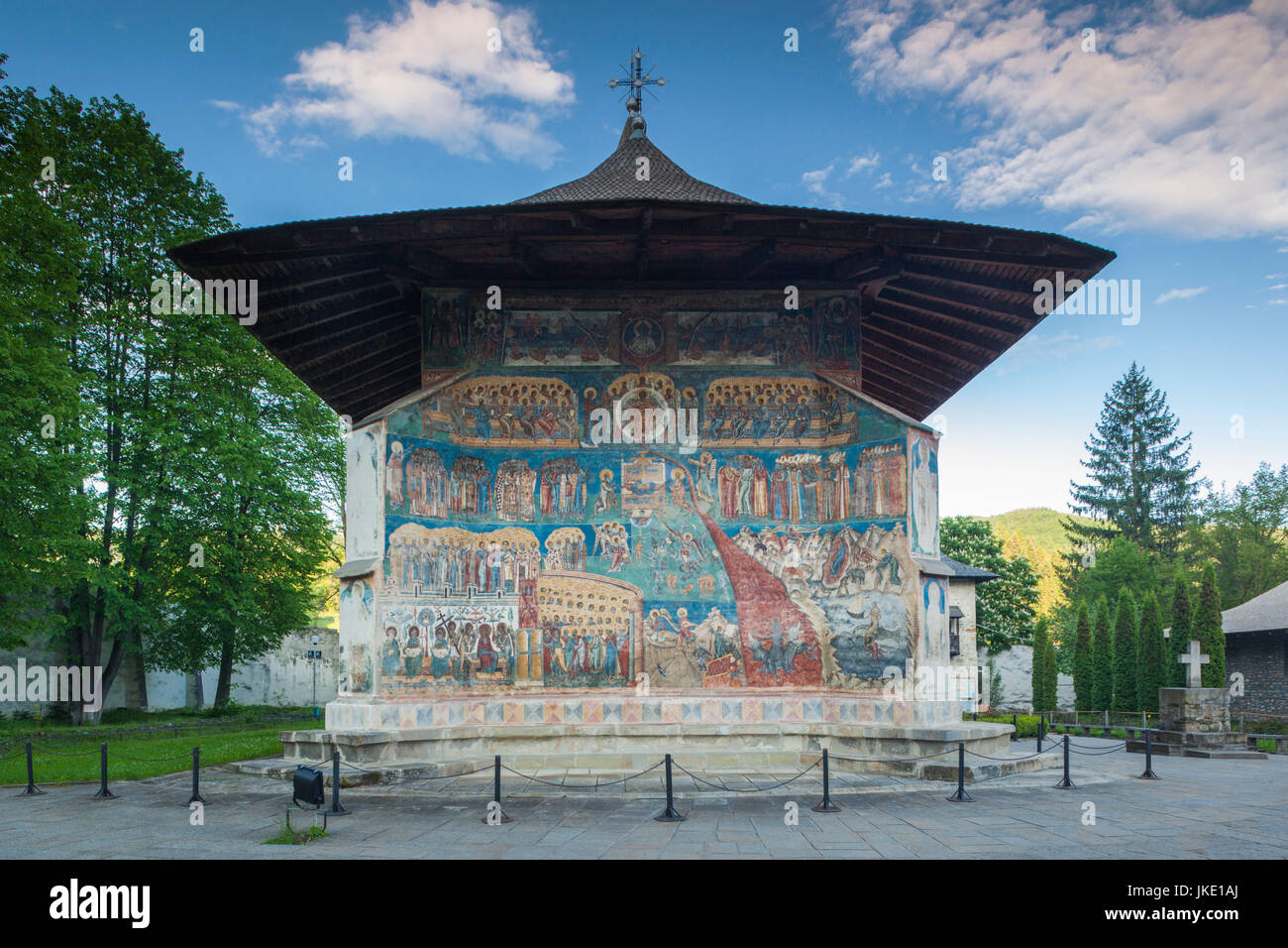 La Roumanie, la Bucovine, région de Bucovine monastères, Voronet, Voronet, 15e siècle, extérieur Banque D'Images