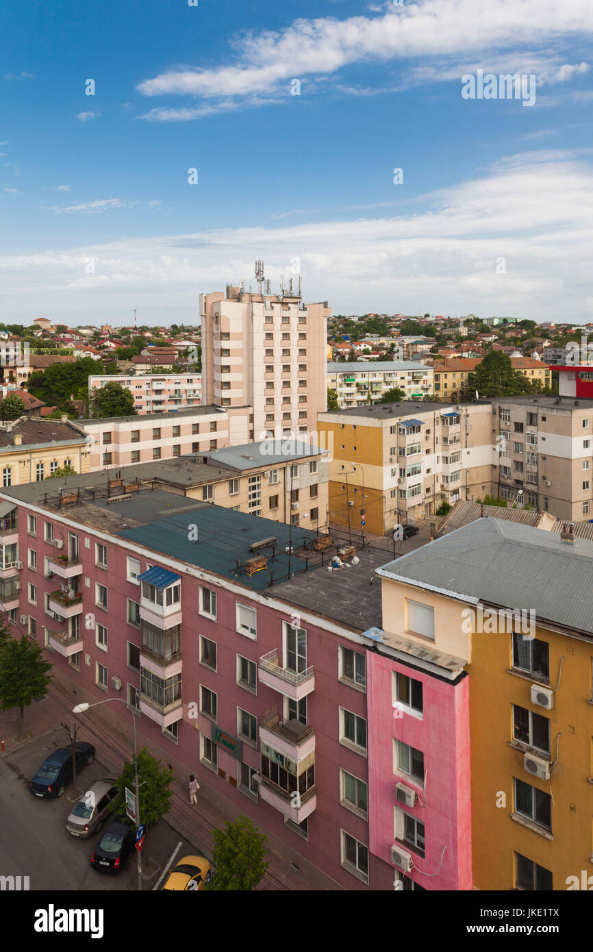 La Roumanie, le Delta du Danube, Tulcea, augmentation de la vue sur la ville Banque D'Images